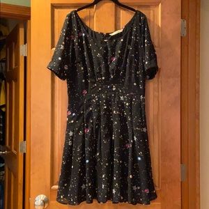 Fluttery space print dress